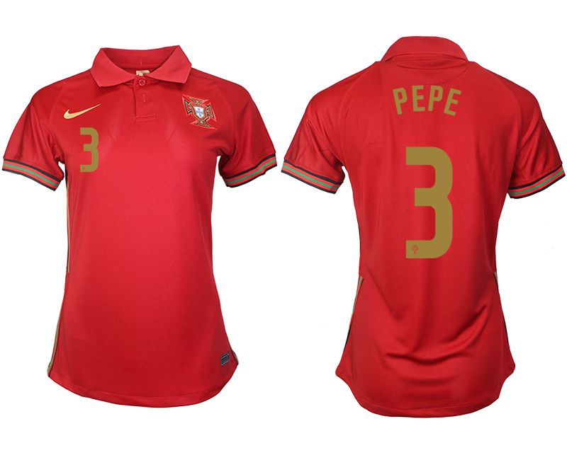 Women 2021-2022 Club Portuga home aaa version red #3 Soccer Jerseys->women soccer jersey->Women Jersey